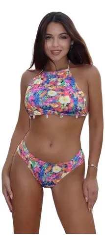 Bikini Mio Mia Floreado Top Musculosa Y Bombacha